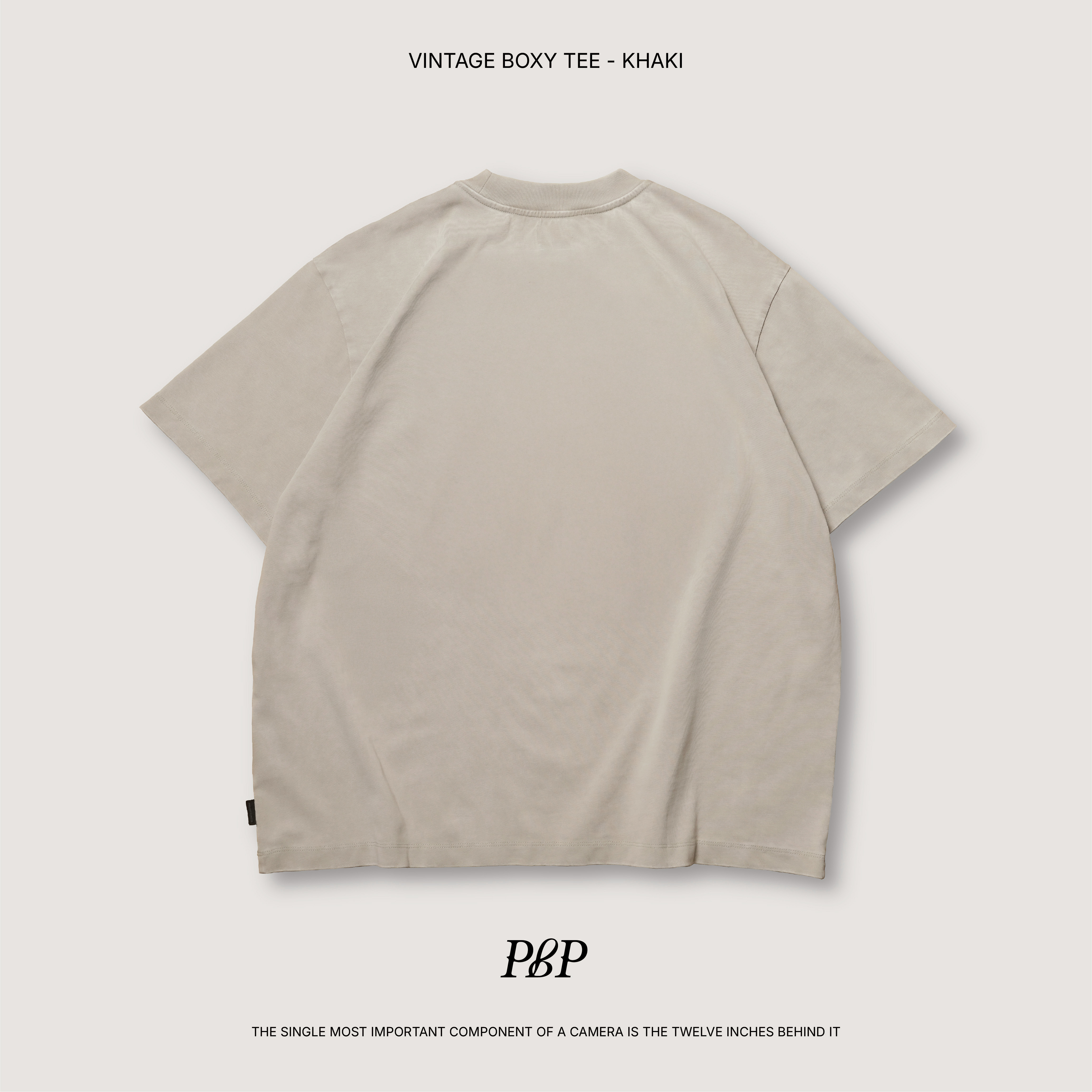 P.B.P - VINTAGE BOXY TEE  - KHAKI