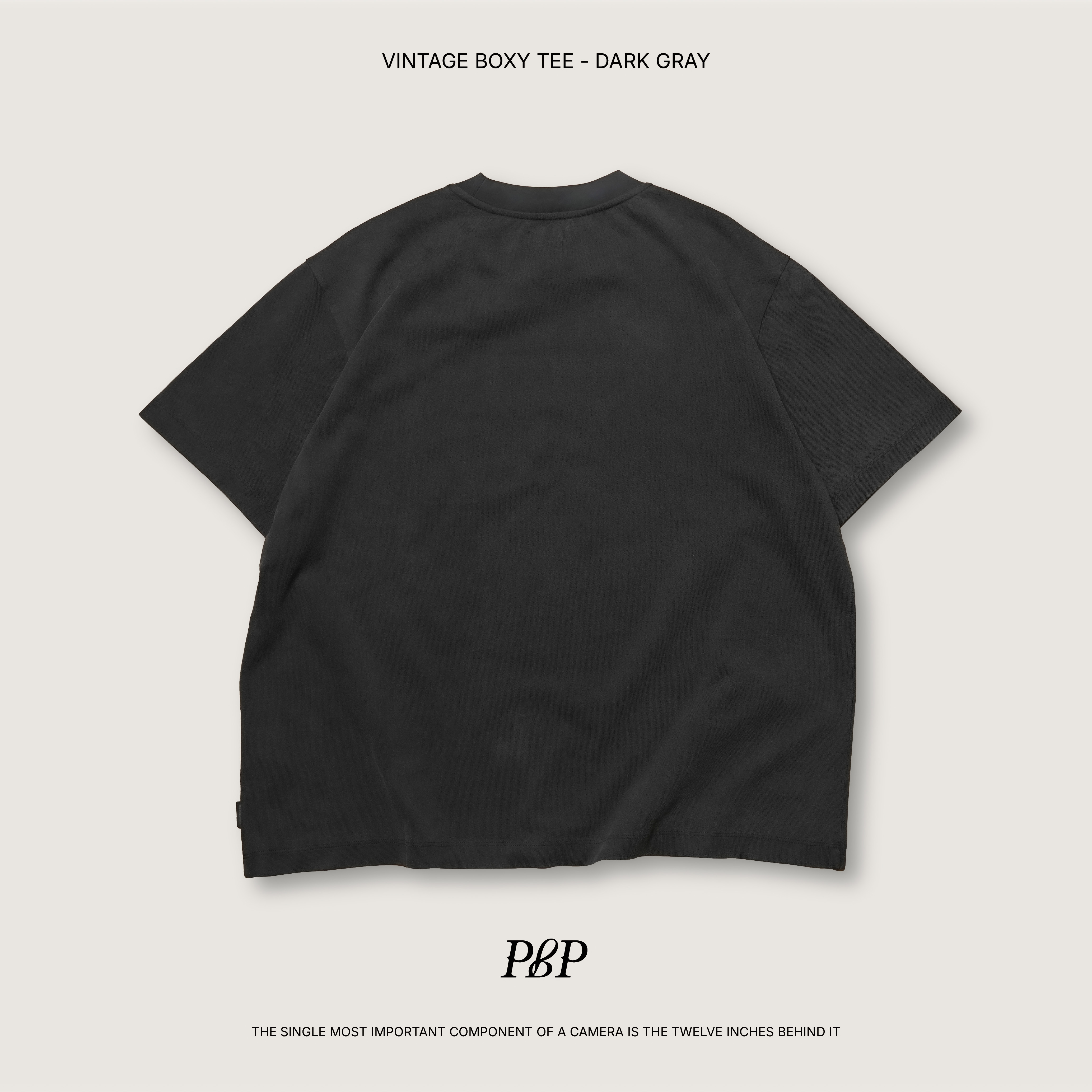 P.B.P - VINTAGE BOXY TEE  - DARK GRAY