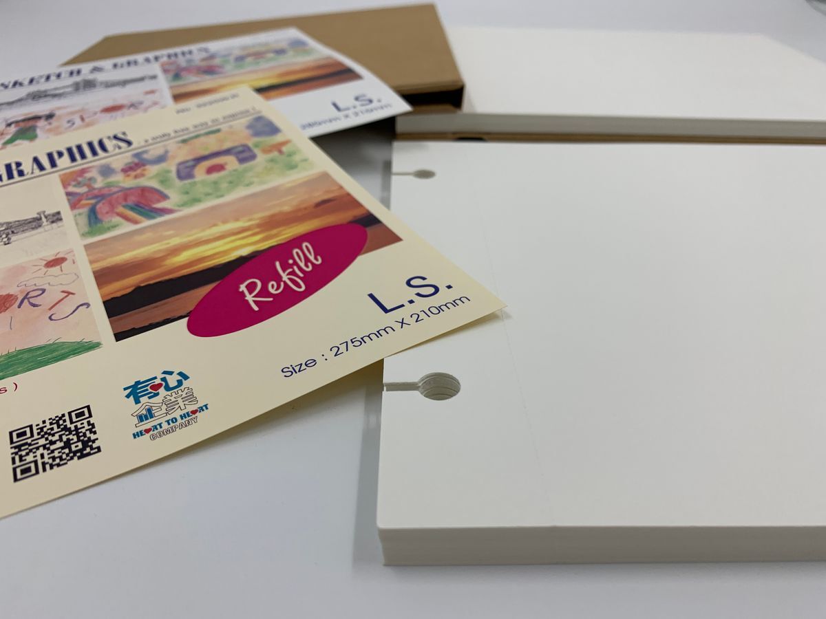 #3220W-R 活頁針線繪圖補充頁(白畫紙) 1套 圖畫簿頁