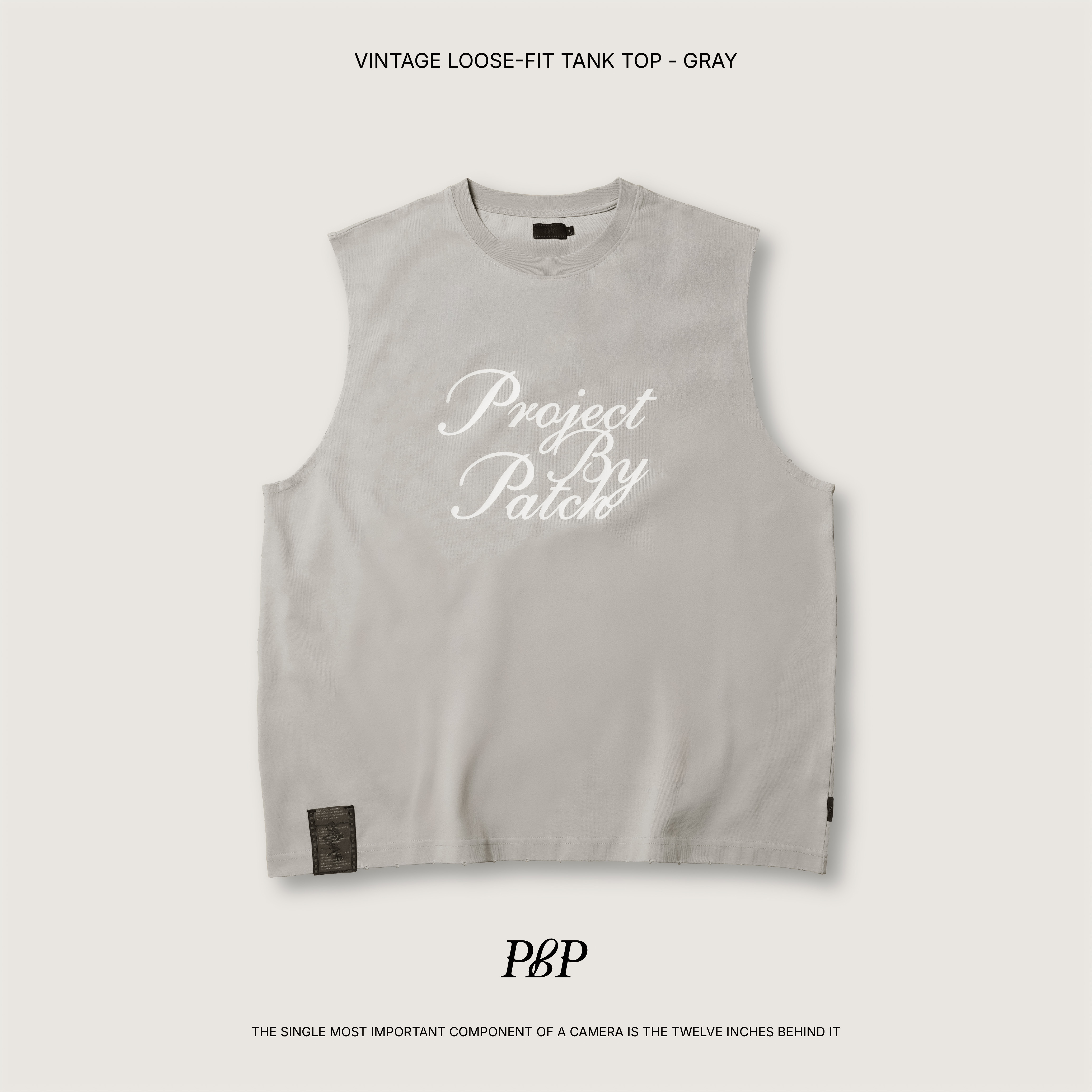 P.B.P - VINTAGE LOOSE-FIT TANK TOP  - GRAY