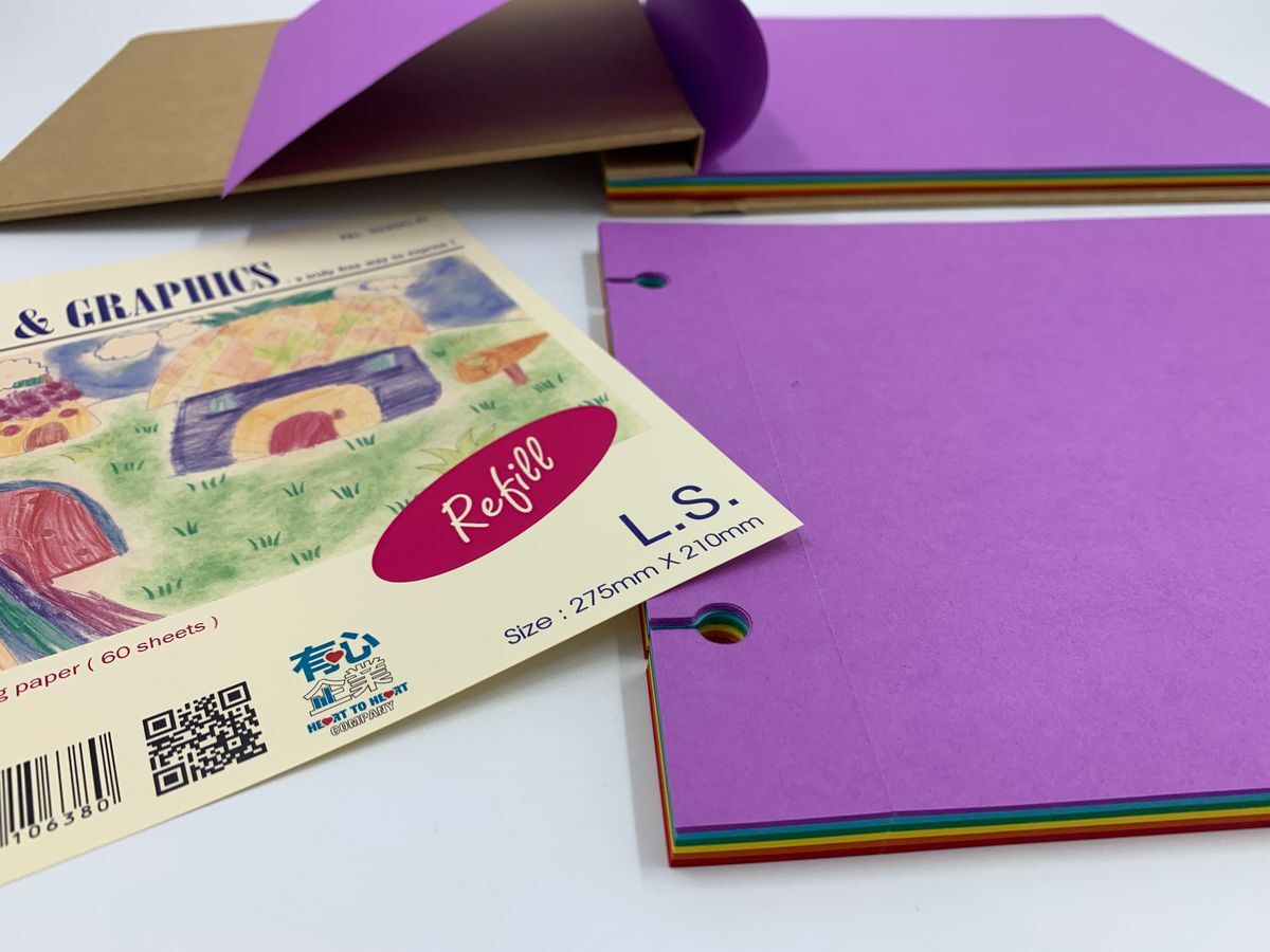 #3220C-R 活頁針線繪圖補充頁(彩色畫紙) 1套 圖畫簿頁