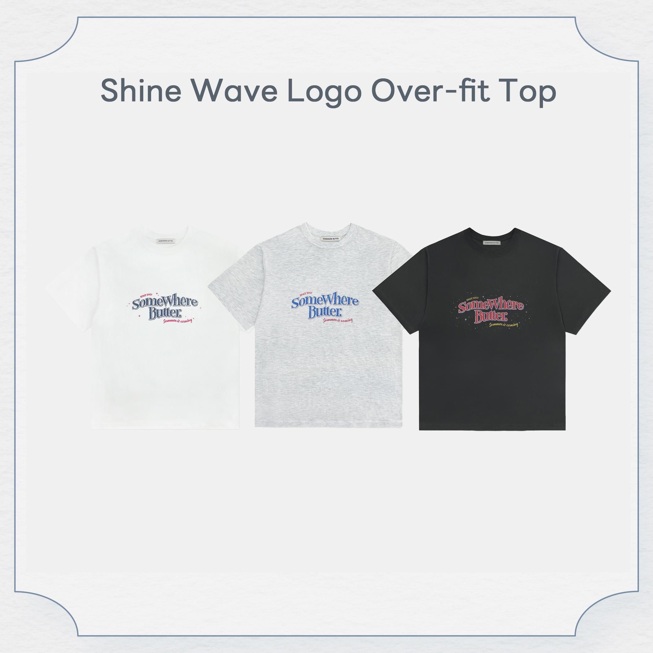 SOMEWHERE BUTTER復古草寫LOGO短袖T(共3色)