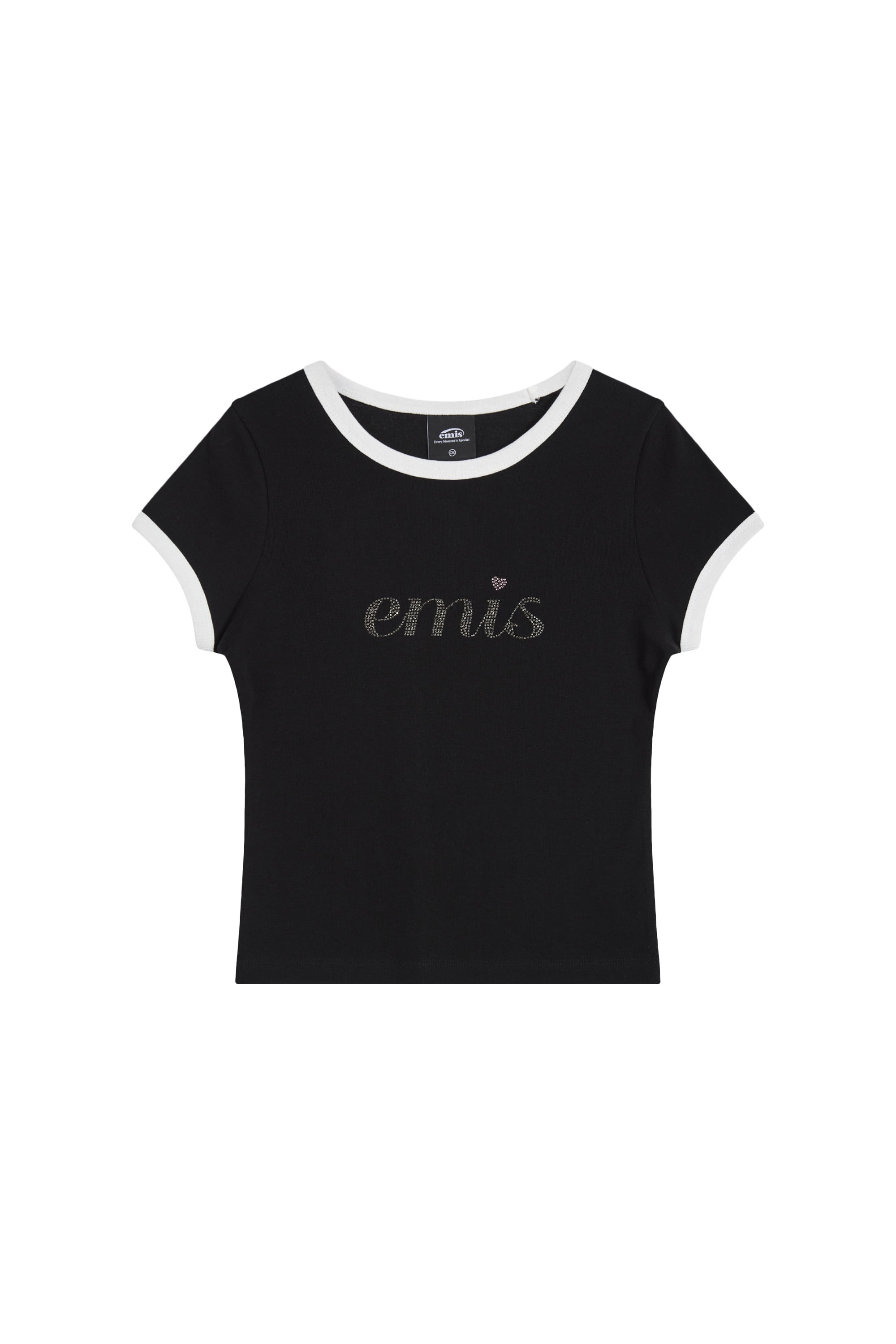 無料配送 ◆ emis ◆ LETTERING RHINESTONE T-SHIRT EMIS LETTERING RHINESTONE T-SHIRT