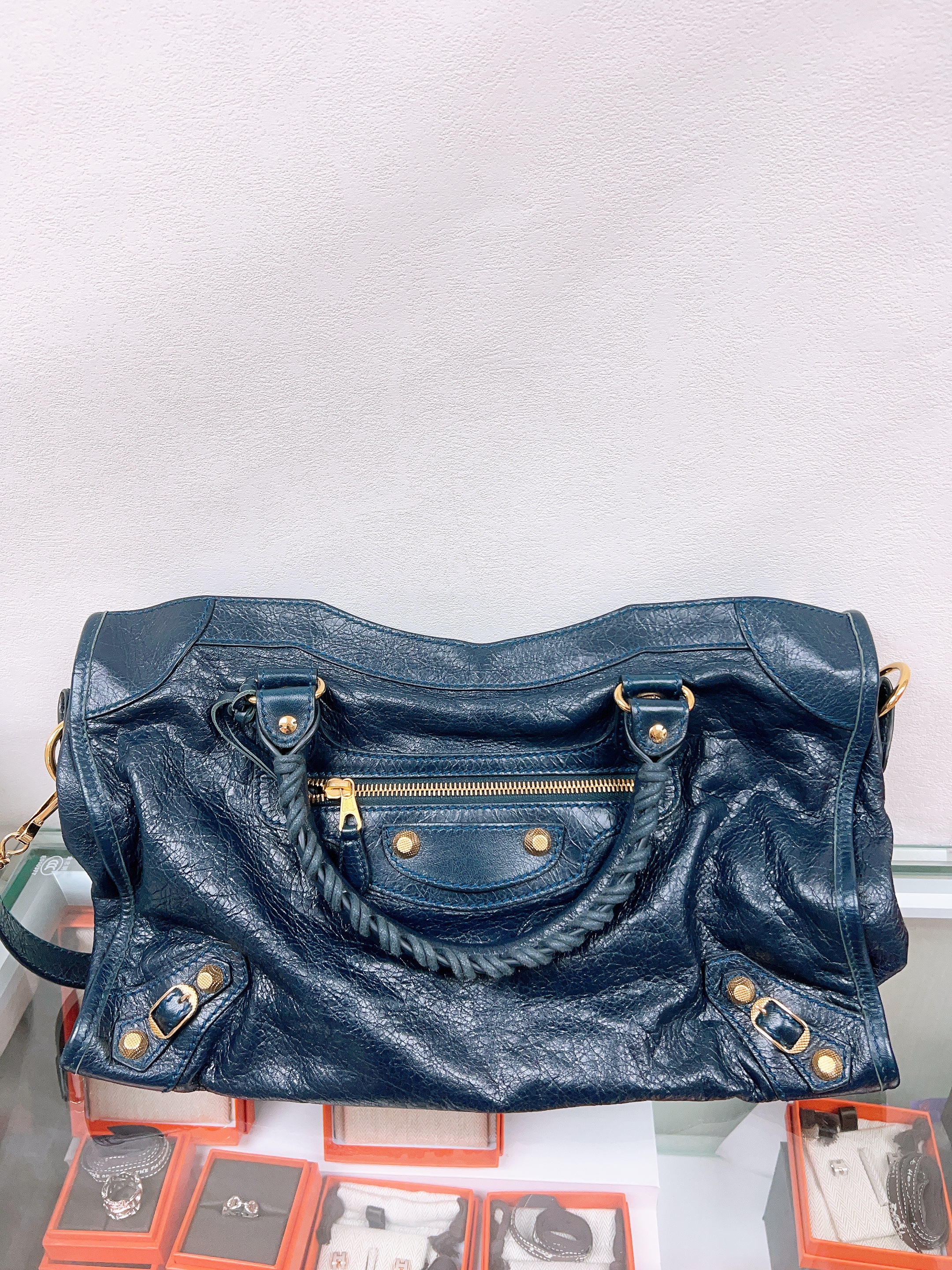 Balenciaga city medium navy