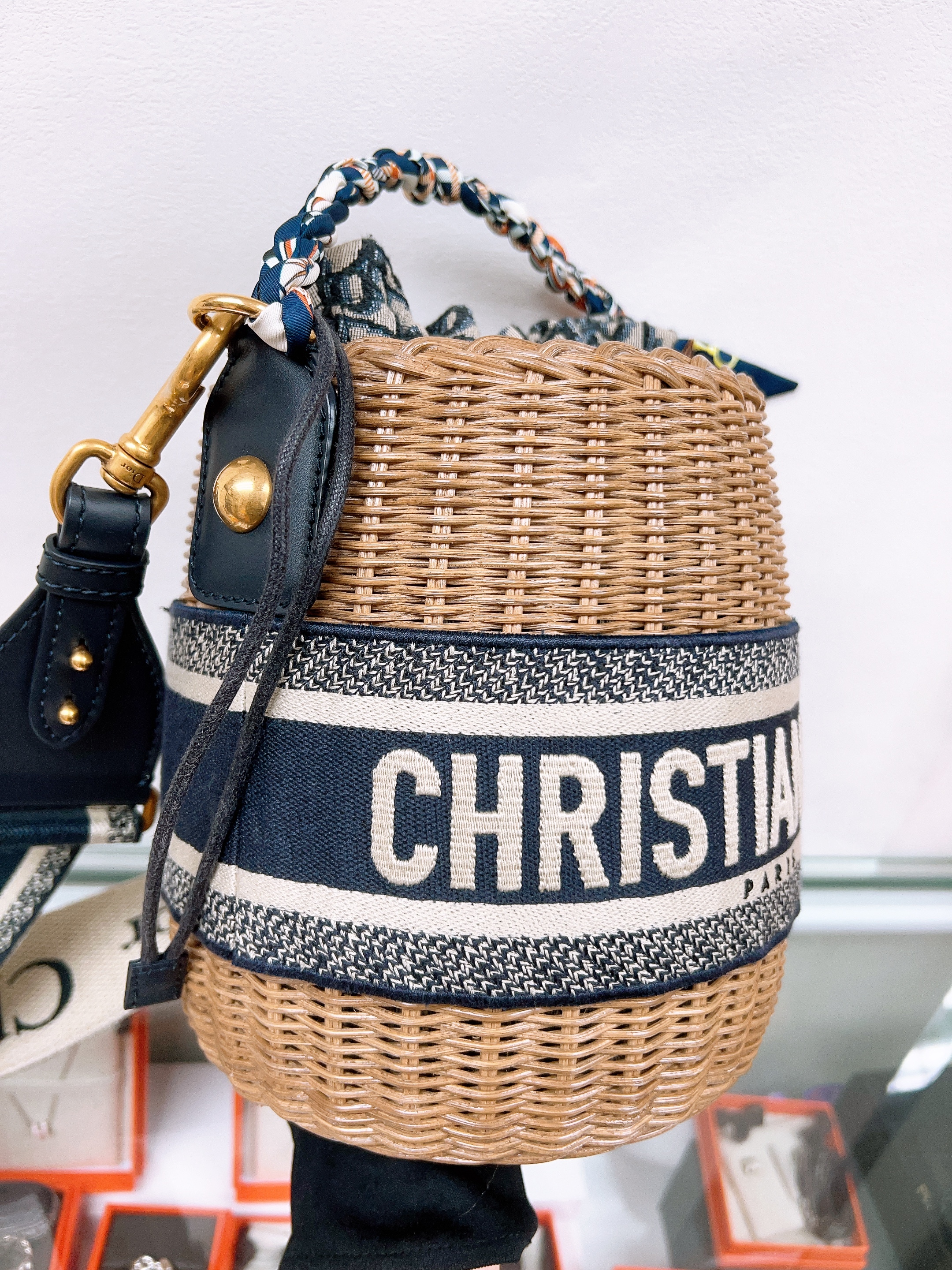 Dior picnic wicker basket