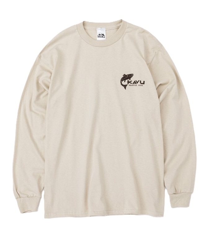 KAVU 日版 Fish LS Tee #19823035 ( 027 Sand )
