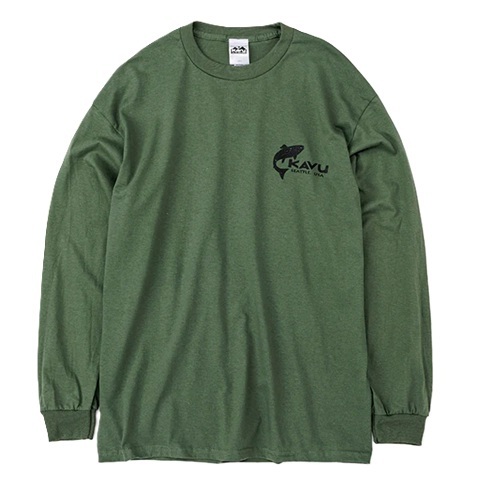 KAVU 日版 Fish LS Tee #19823035 ( 048  Militaly Green )