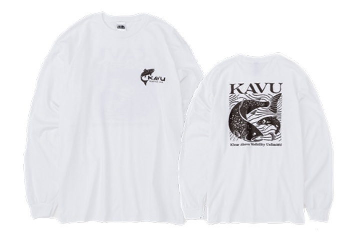 KAVU 日版 Fish LS Tee #19823035 ( 010 White )