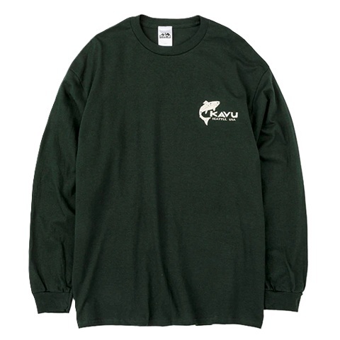 KAVU 日版 Fish LS Tee #19823035 ( 058  Forest )