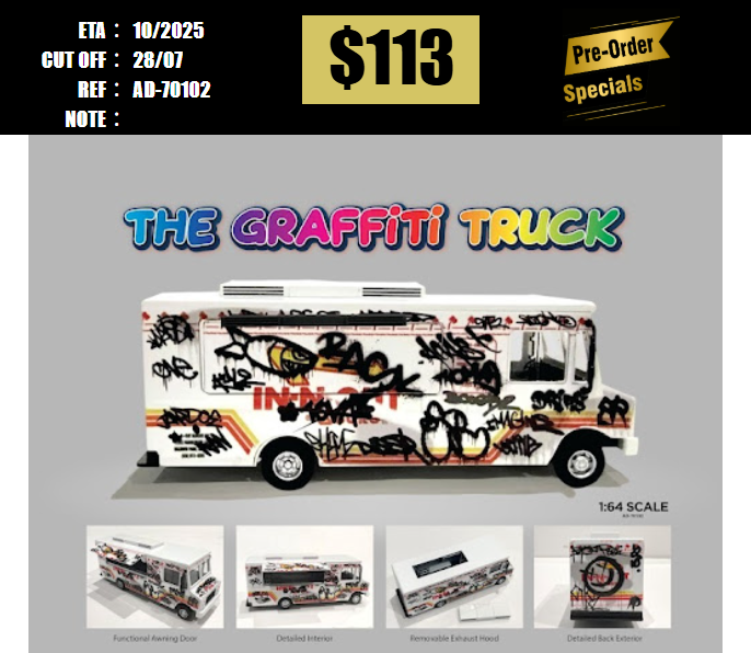 PO-$113 * AMERICAN DIORAMA * 1:64 Food Truck series – Graffiti Style [OD16/07]