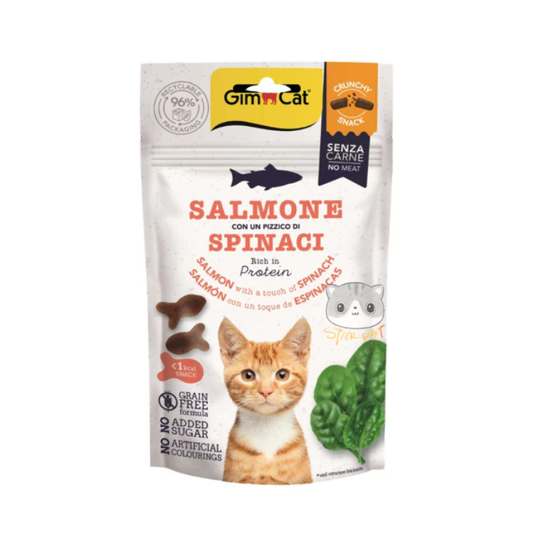 Gimcat 無穀物鬆脆三文魚菠菜貓小食 50g
