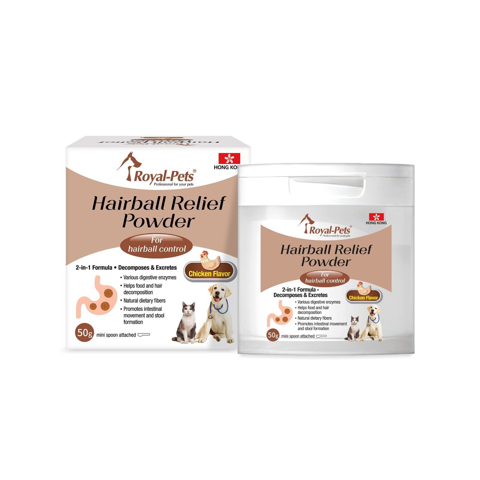 Royal-Pets Hairball Relief Powder(Chicken Flavor)  50g (cats & dogs)
