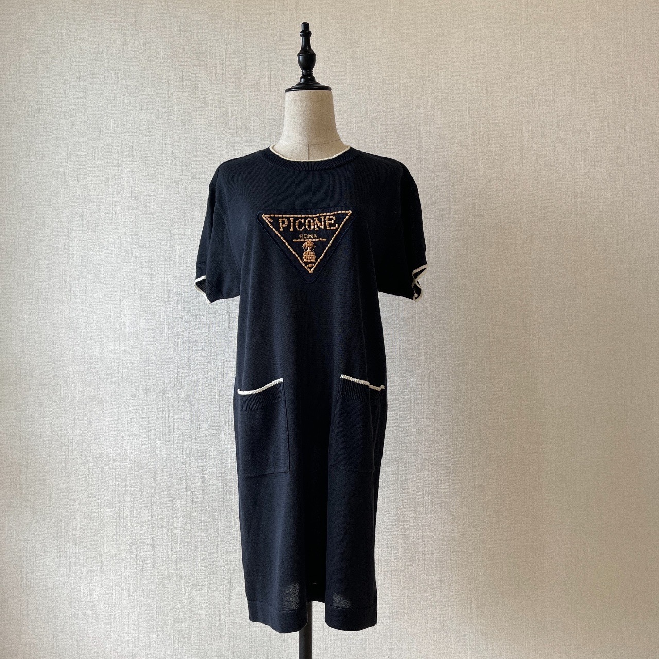 日本製黑色針織連身裙