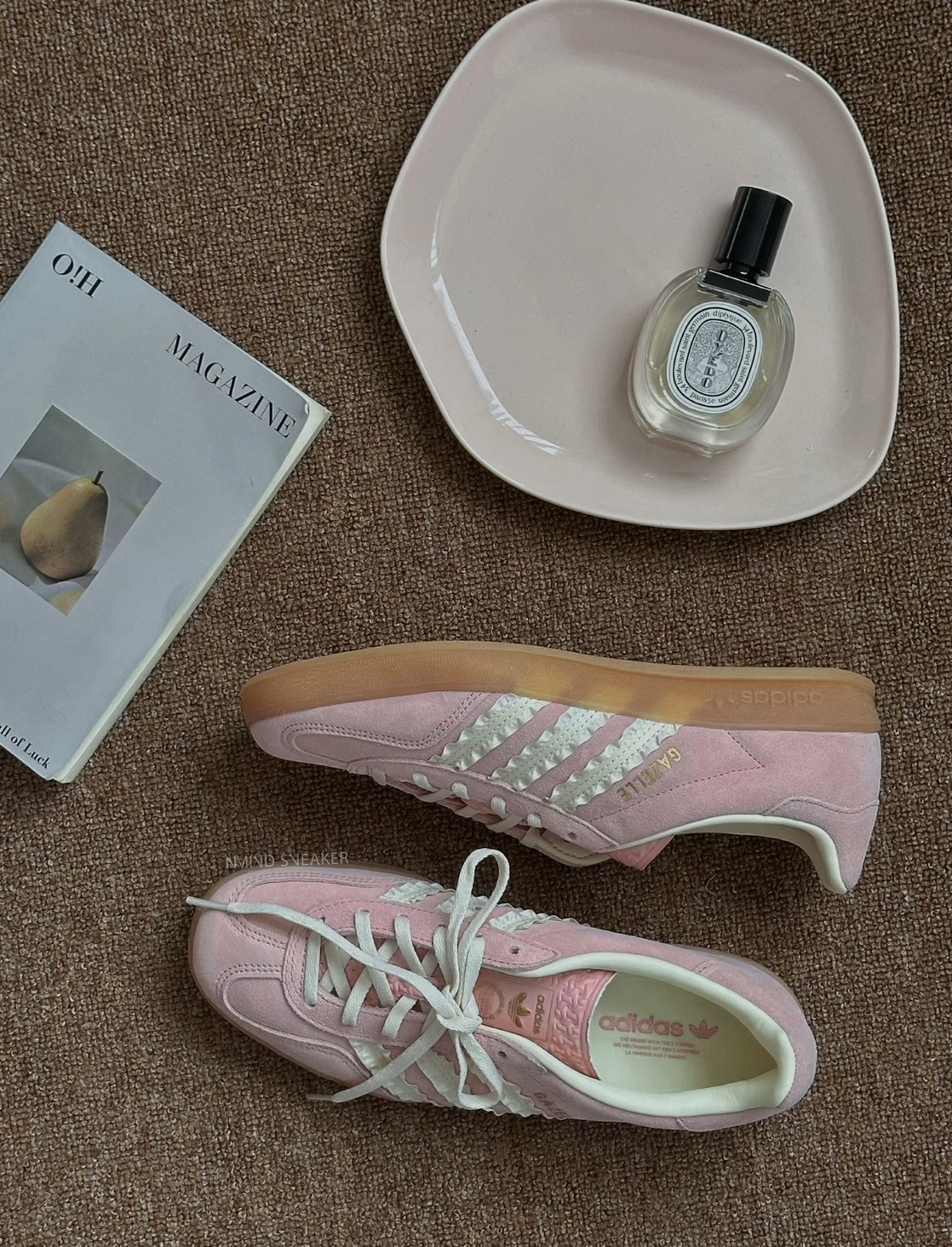 <公主的鞋🎀> Adidas Gazelle Indoor 奶油蜜桃粉 麂皮 緞帶荷葉邊