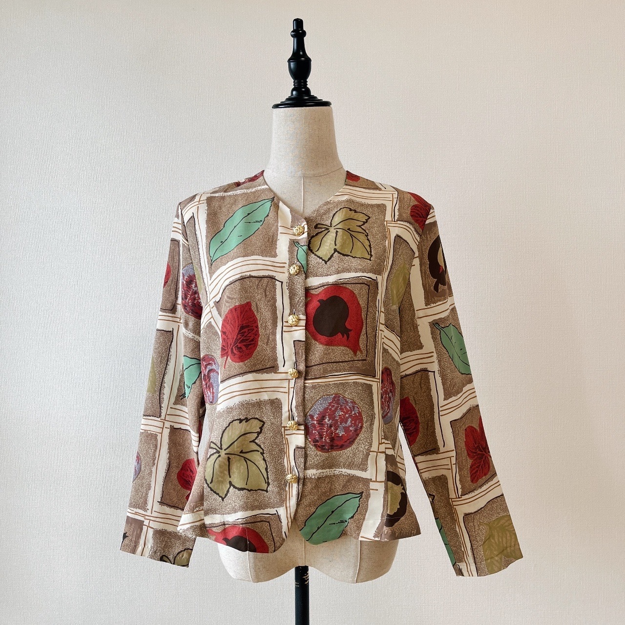 啡色大格紋古著上衣