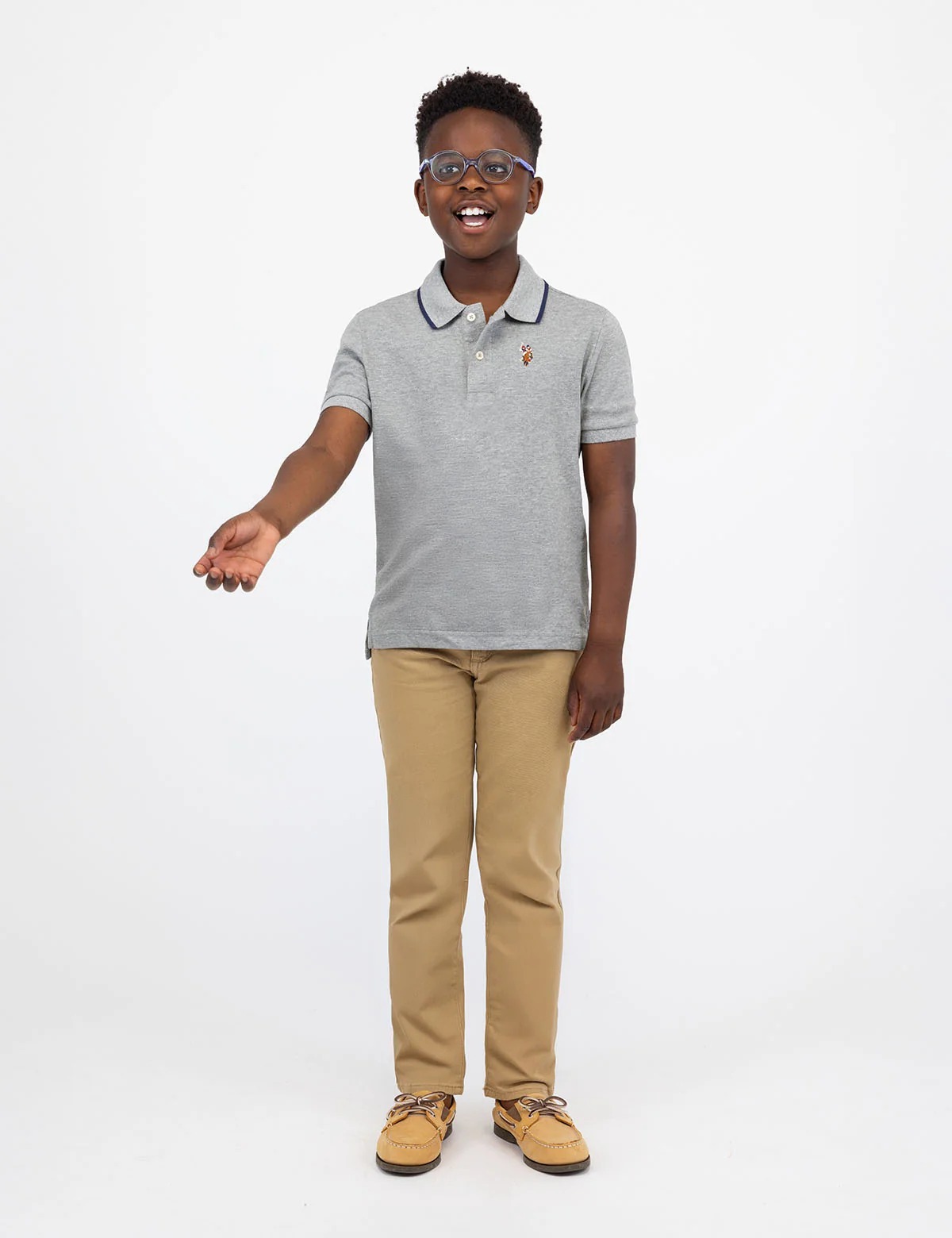 【現貨】U.S. POLO ASSN LL071615 男童純色有領短袖上衣