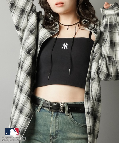 日本🇯🇵連線 MLB 日本支線 隊徽刺繡吊帶小背心 帶胸墊 小可愛 隊徽 刺繡 背心 短版 4款(任買兩件711免運)/預購