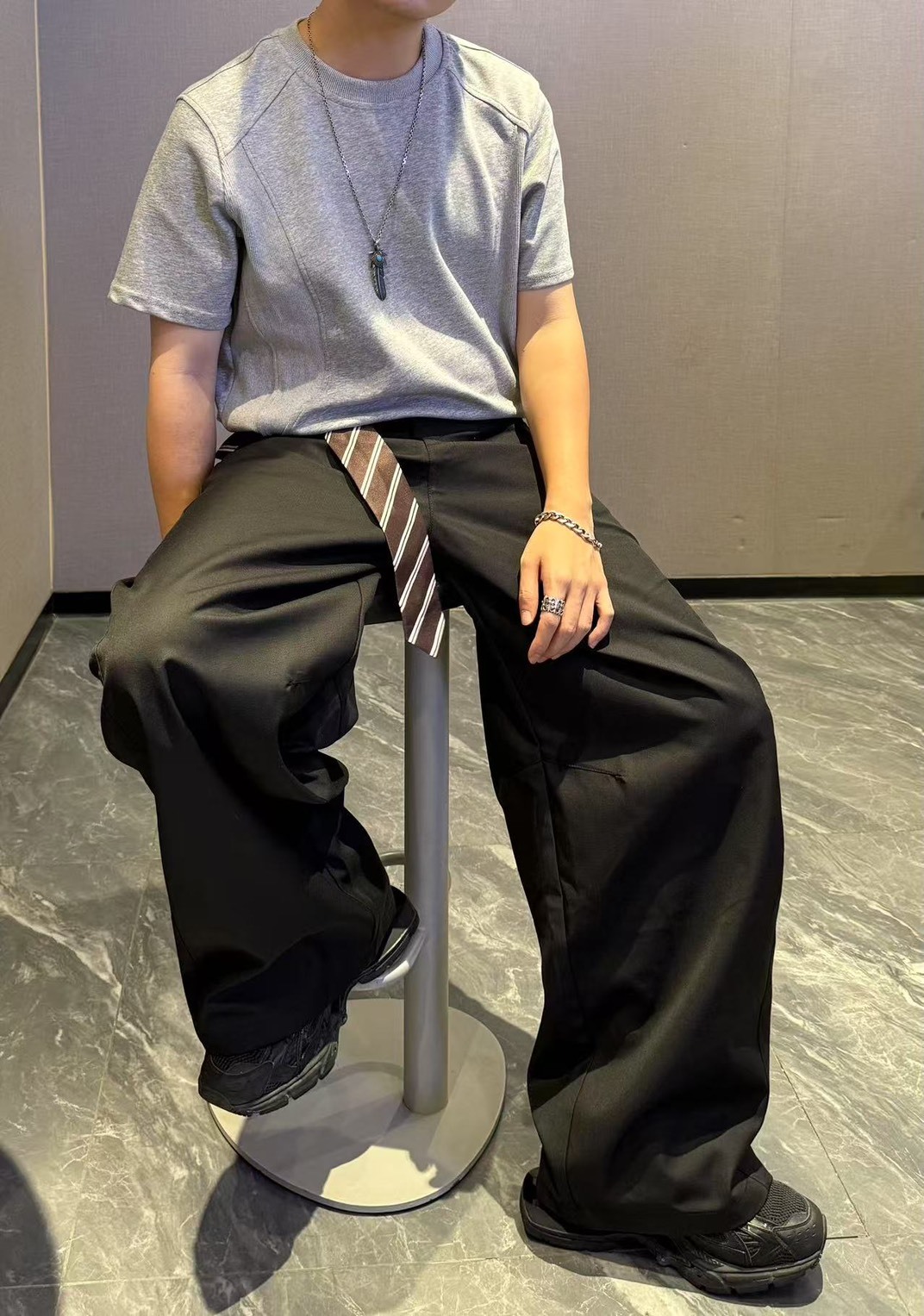 【7月新品 預購】闊形 領帶腰帶 彎刀休閒西褲 EVIL-Y6029