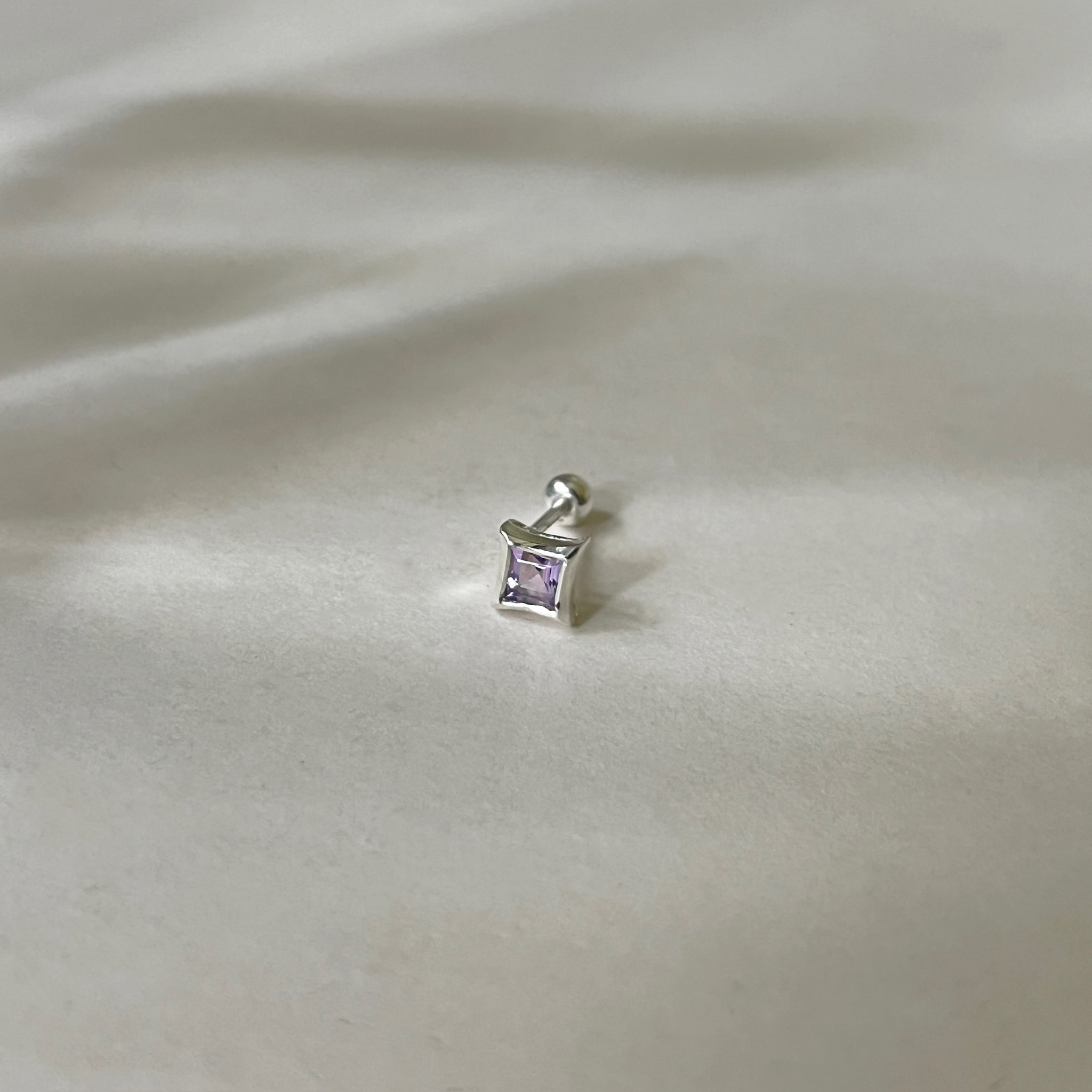 簡約bling紫水晶轉珠耳環