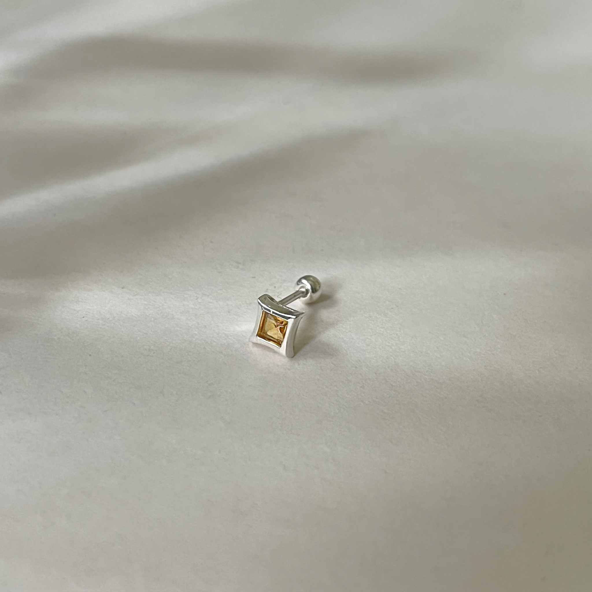 簡約bling黃水晶轉珠耳環