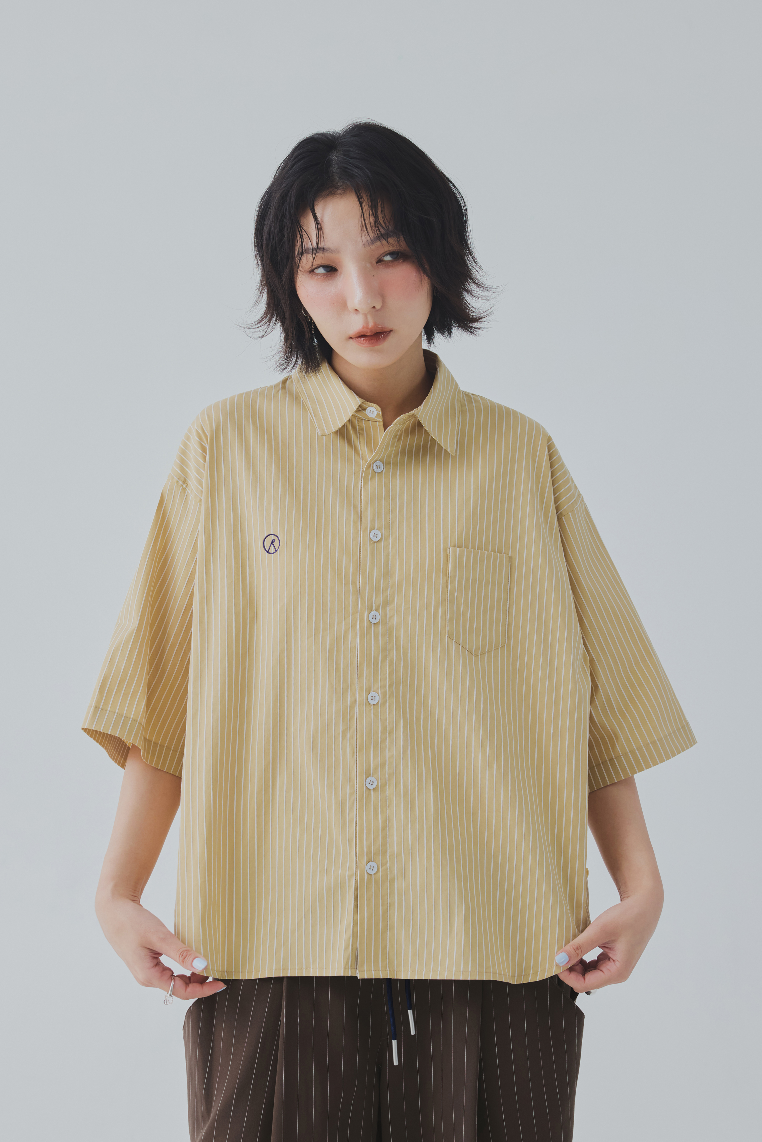 Tieflow Striped Shirt｜Gold