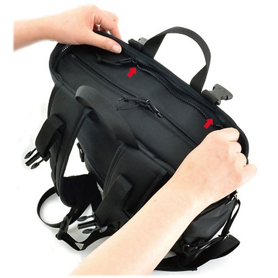 VanNuys D566 Double Zipper Tote Backpack