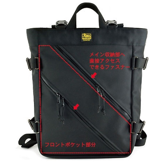 VanNuys D566 Double Zipper Tote Backpack