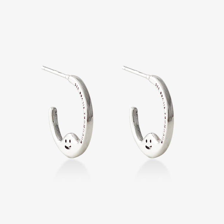 笑臉塗鴉C型耳環