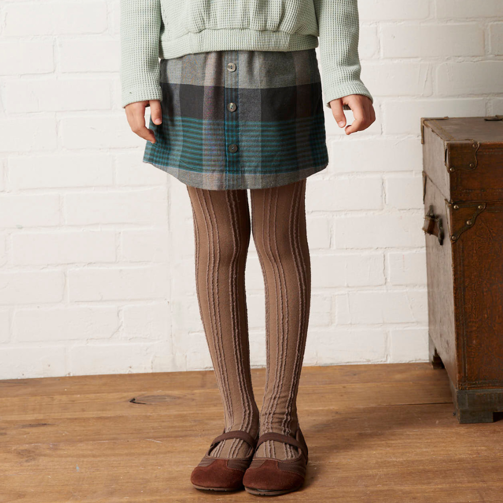 PIPPY經典格紋棉質褲裙 綠