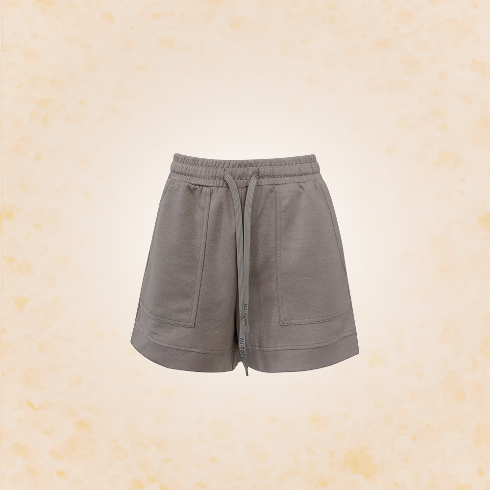女款｜休閒口袋豆腐短褲-可可