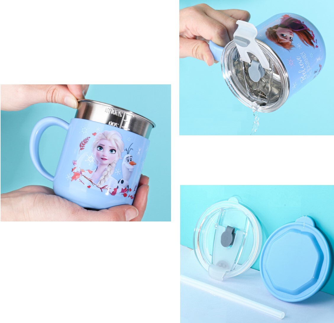 迪士尼魔雪奇緣| 不鏽鋼杯連蓋 (260ml) (吸管 | 直飲)