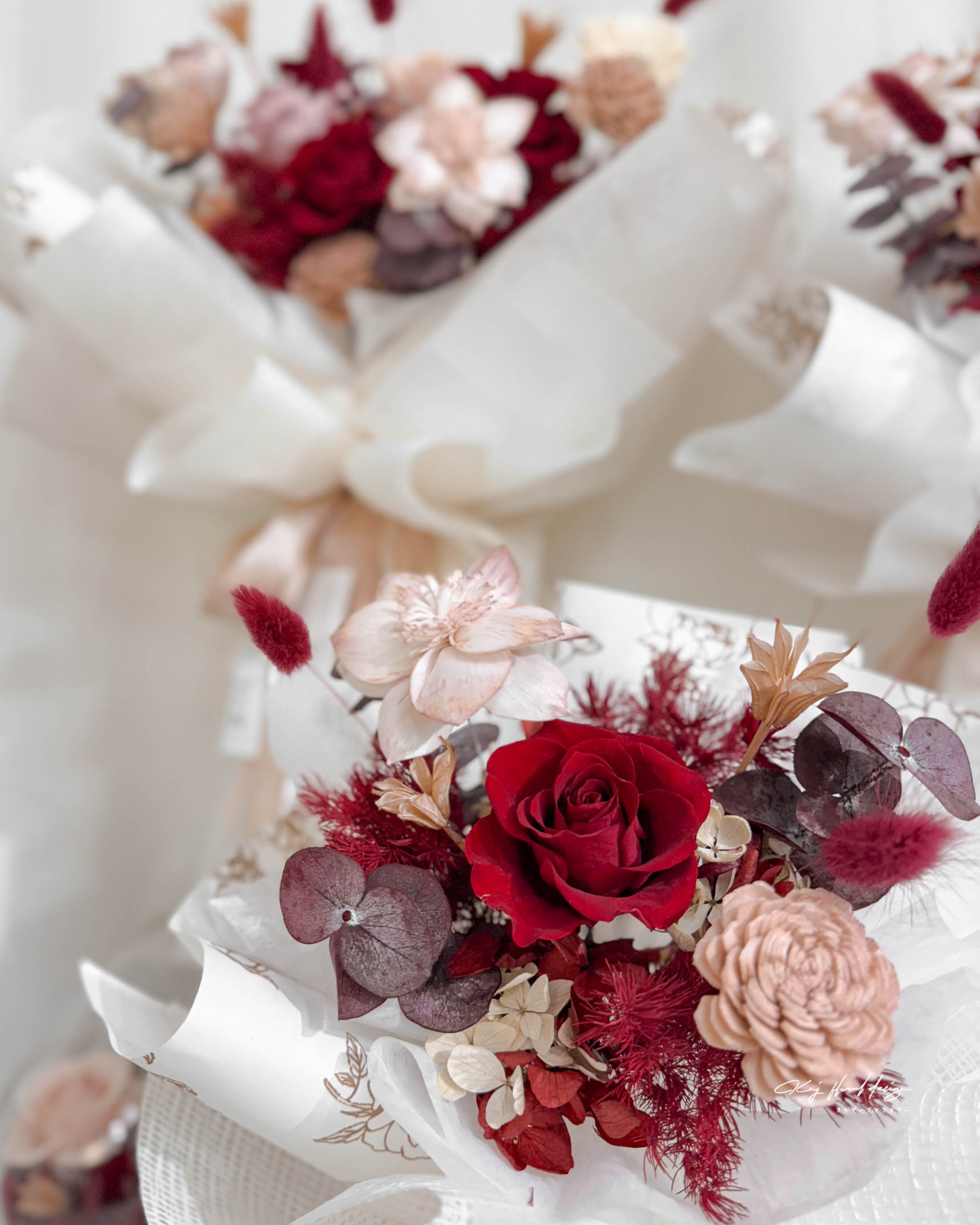 雅典古紅．單朵永生玫瑰花束