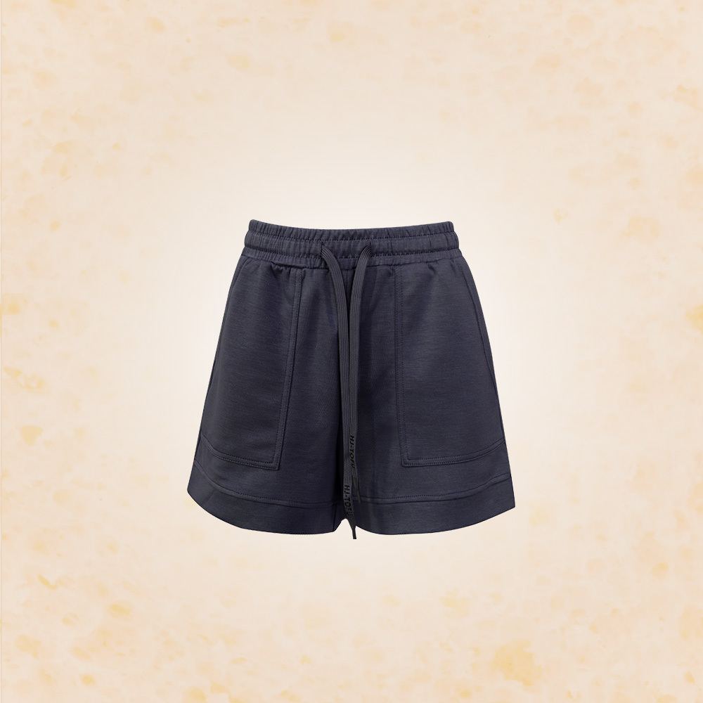 女款｜休閒口袋豆腐短褲-深藍