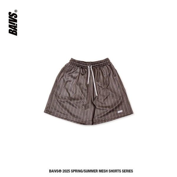 Baivs Striped Shorts BSSM160 男 球參 球褲 網眼 短褲 摩卡棕