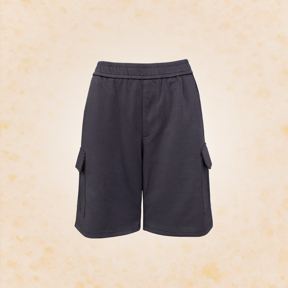 中性款｜工裝口袋豆腐短褲-深藍