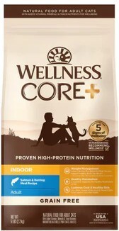 Wellness Core Grain Free Indoor Adult Salmon & Herring Dry Cat Food．5lb/11lb