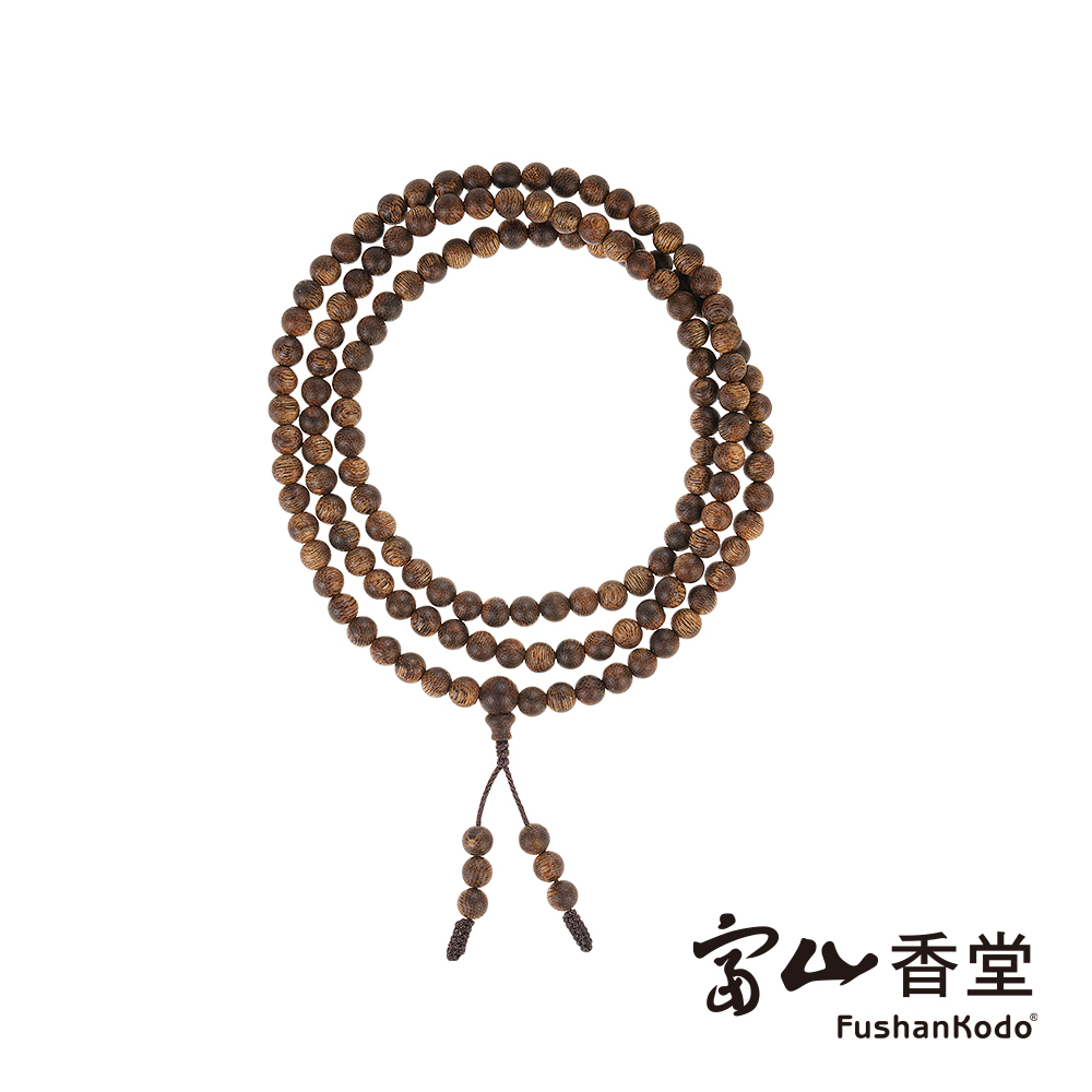 富山香堂海南種植棋楠沉香木精雕細琢佛珠手串珠6mm 118顆沉香珠