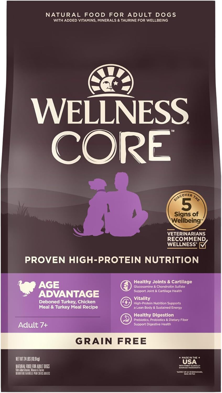 Wellness Core Senior (Deboned Turkey, Chicken Meal, Turkey Meal．4lb/12lb/22lb