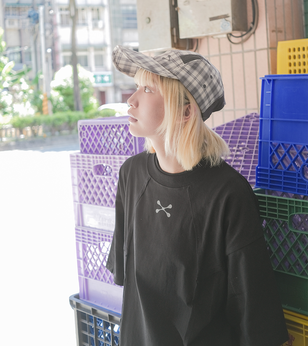 nozzle quiz®｜Foldable Cap (深灰/格紋)