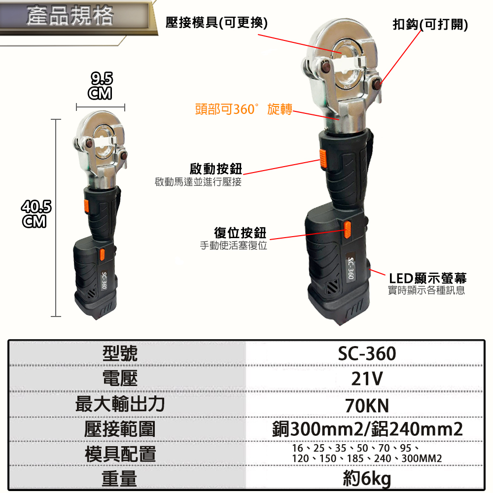 附發票｜SC-360芯片款｜外銷日本ASAHI 鋰電壓接鉗 電動不鏽鋼水管壓接 充電式壓接鉗 電動壓管機