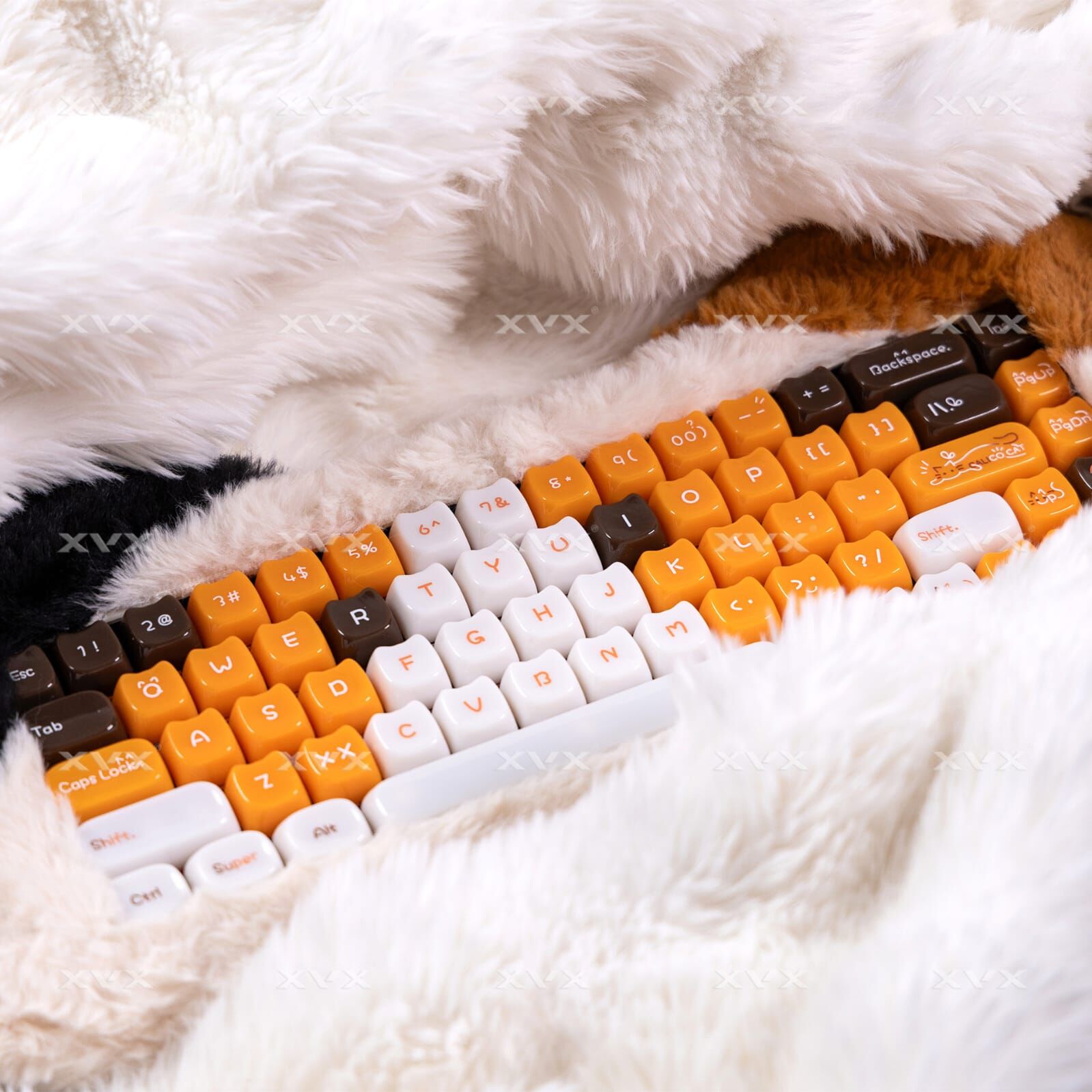 XVX 149鍵光面MAO三花貓(啡橙白) Key Caps &nbsp;(只有鍵帽,不含鍵盤)