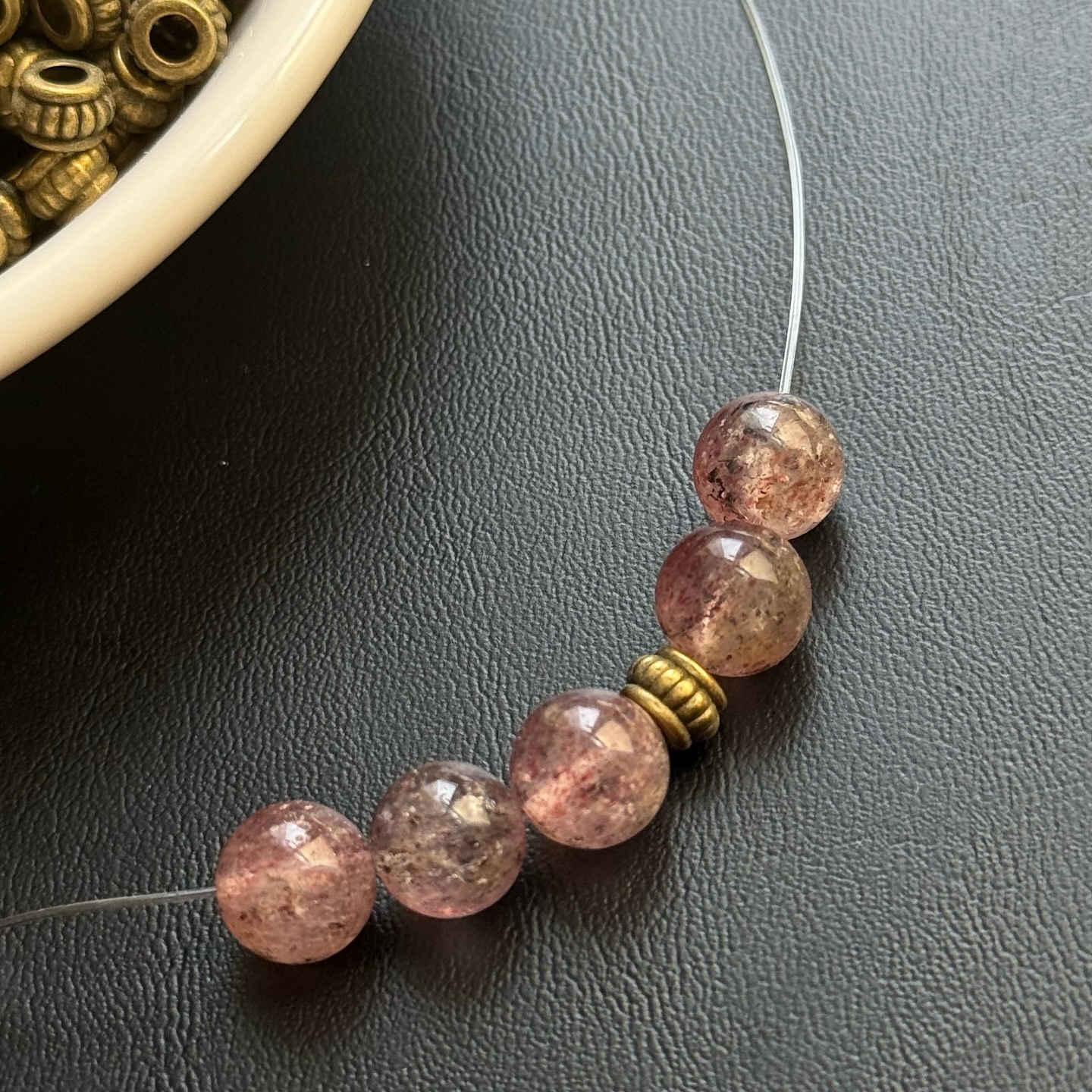 [原石] 金屬隔珠配件黃銅隔珠 水晶手串材料 一組10個 A2