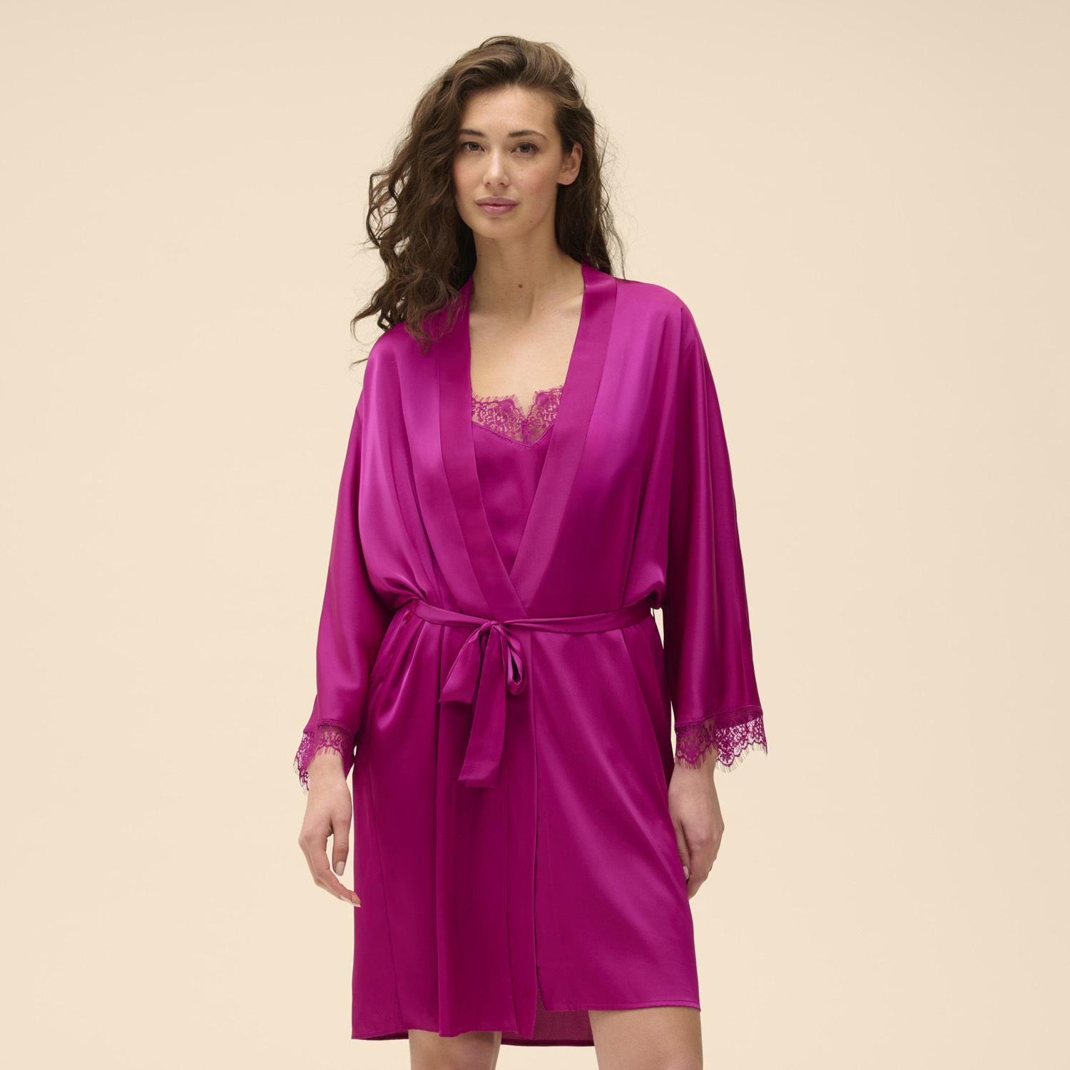 SATIN SECRETS 秘密 罩衫 玫紅寶石