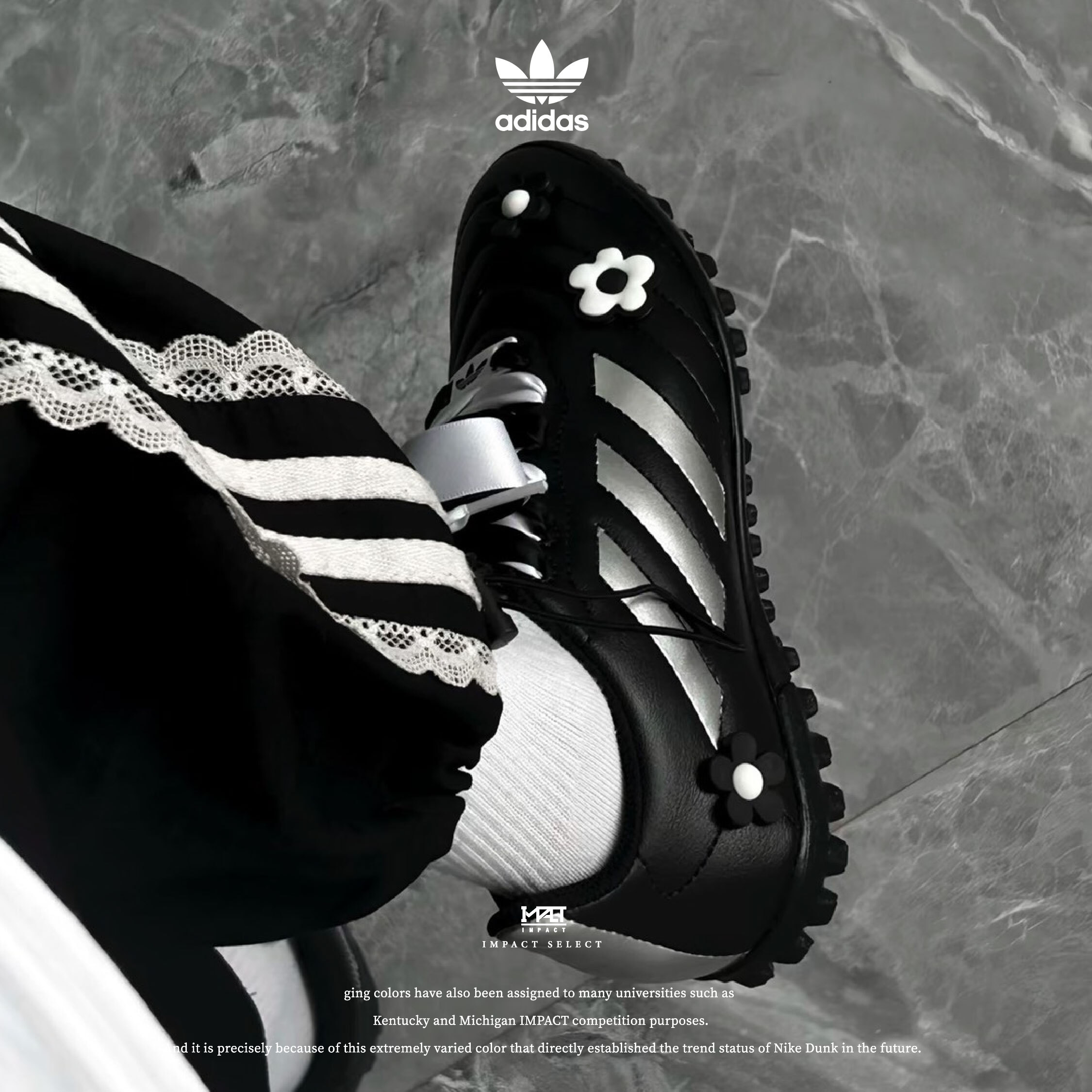 【訂製款】adidas GOLETTO 8 黑面太陽花 黑銀 絲帶禮盒 男女同款 HP3063