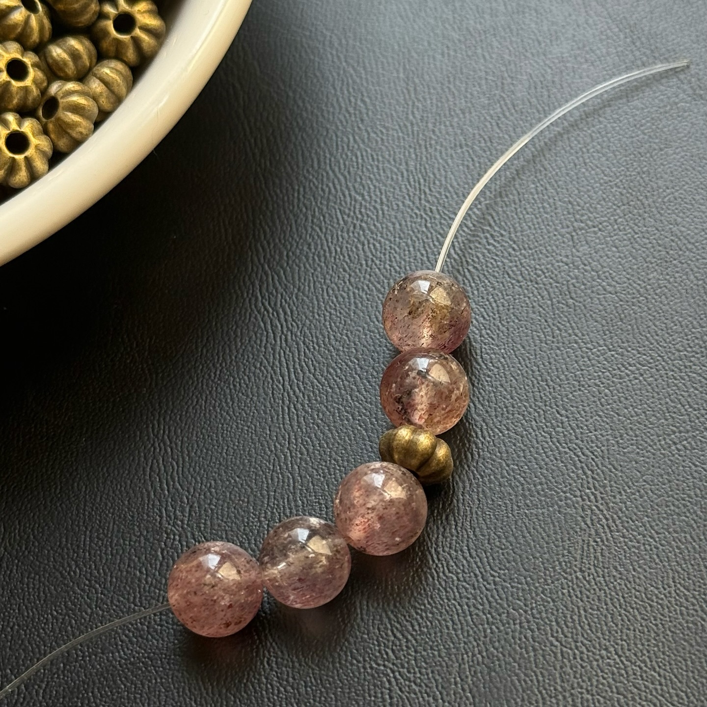 [原石] 金屬隔珠配件黃銅隔珠 水晶手串材料 花 一組10個 A4