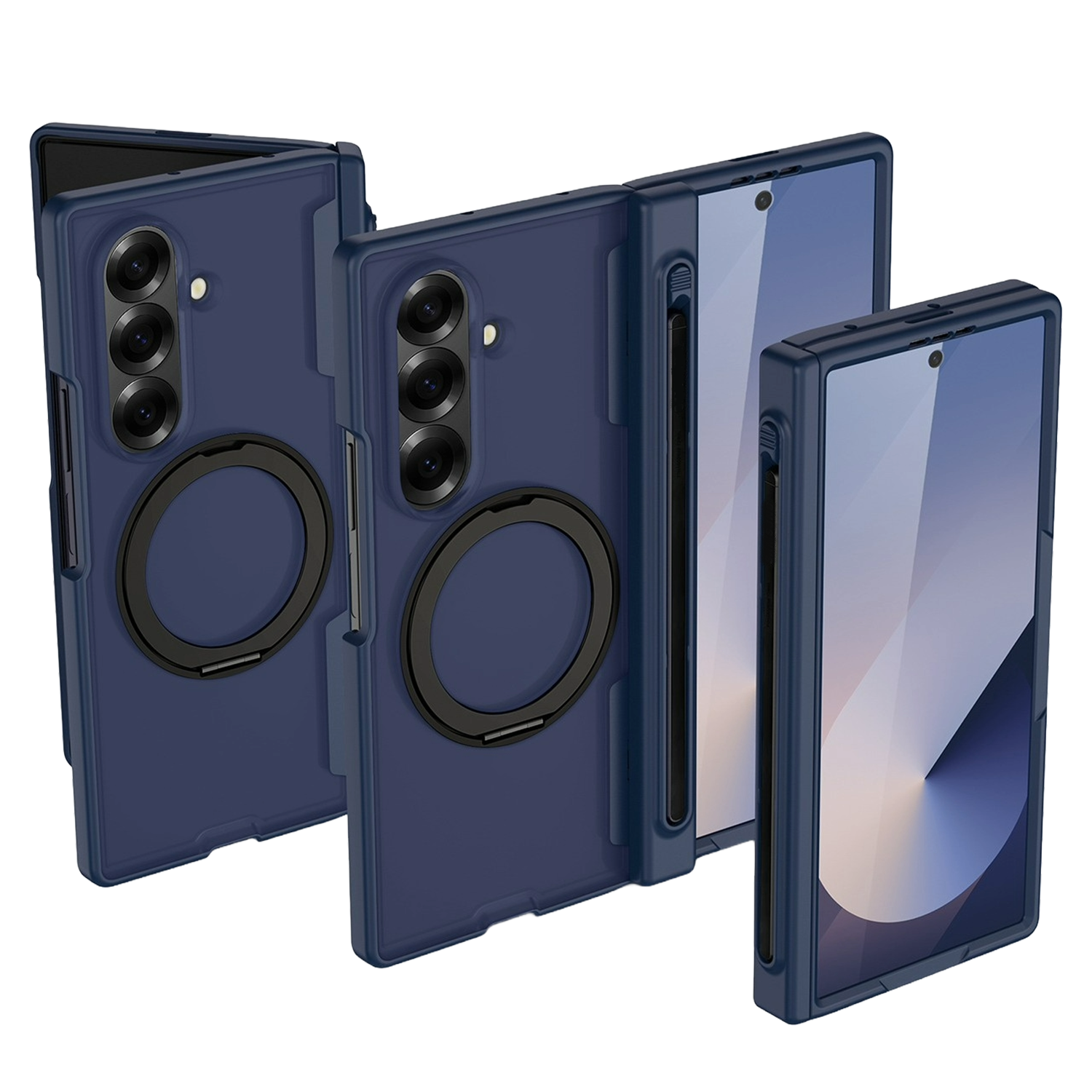 【Fold 7 現貨】XPRO - Mag AG Guard - Samsung Z Fold 7 S Pen Case 半透明磨砂筆槽磁吸旋轉支架防撞手機保護硬殼【附送代用筆】