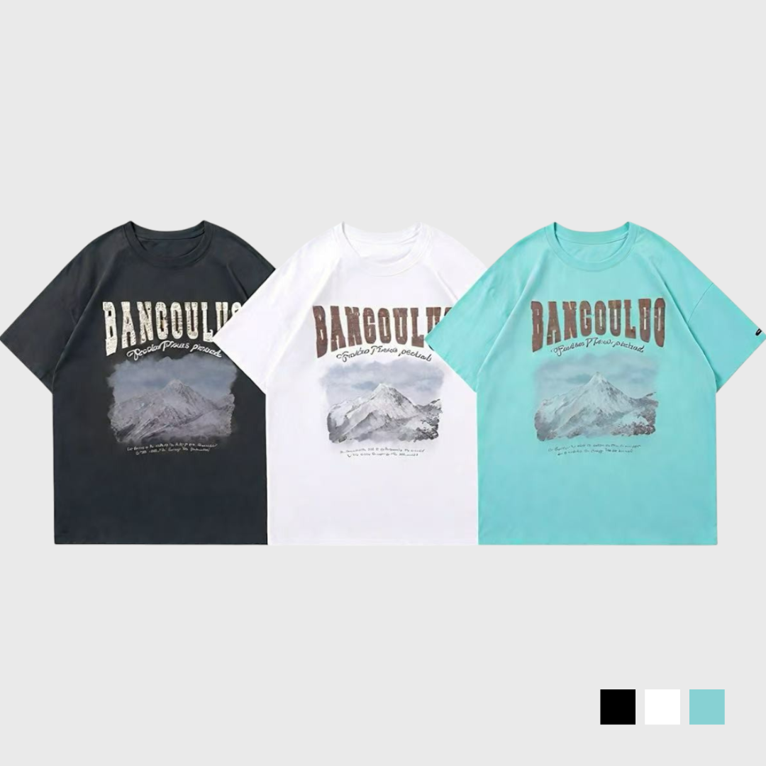 山景仿舊字母短T