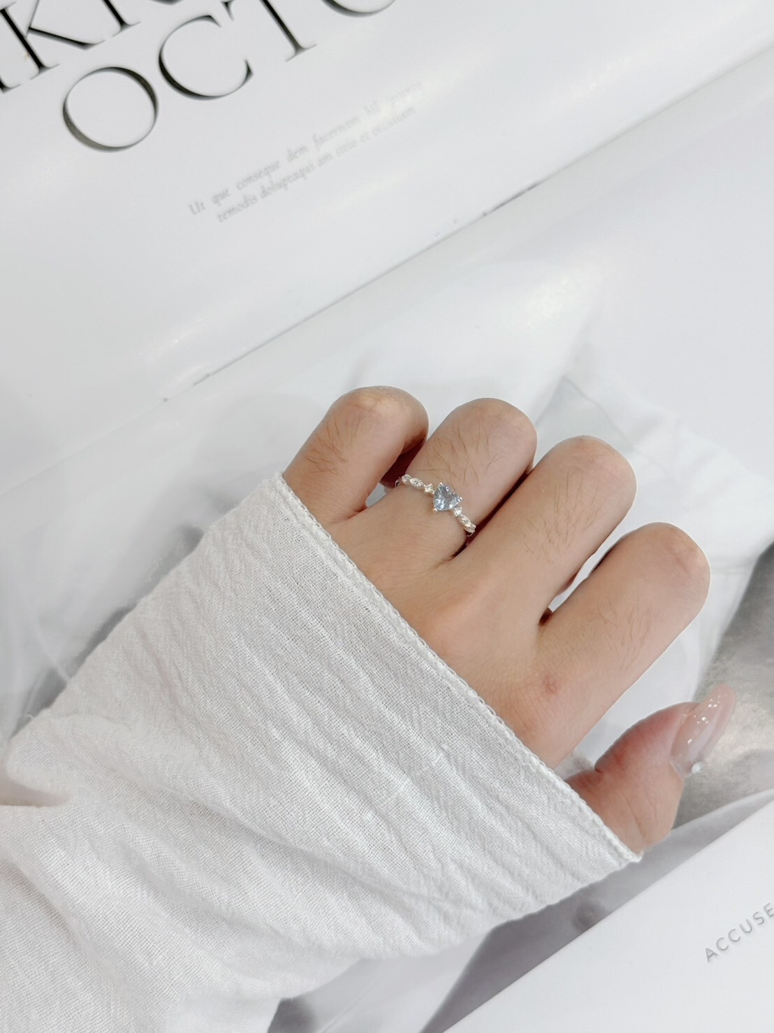 海洋之心純銀戒指