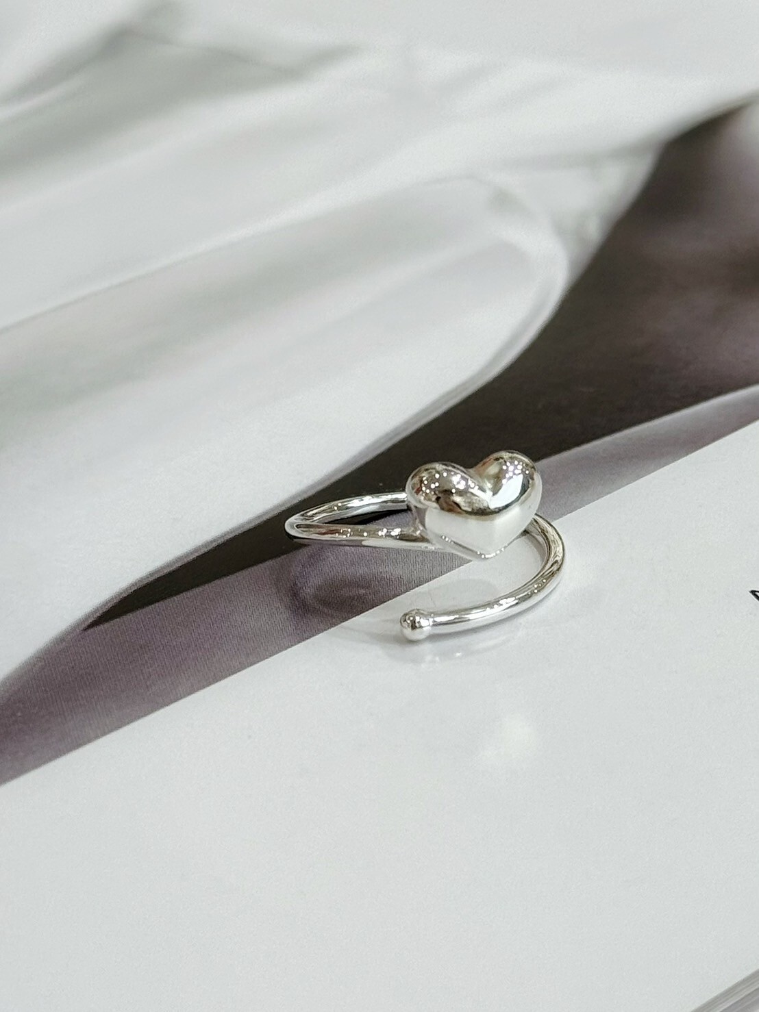 後磅胖愛心純銀戒指