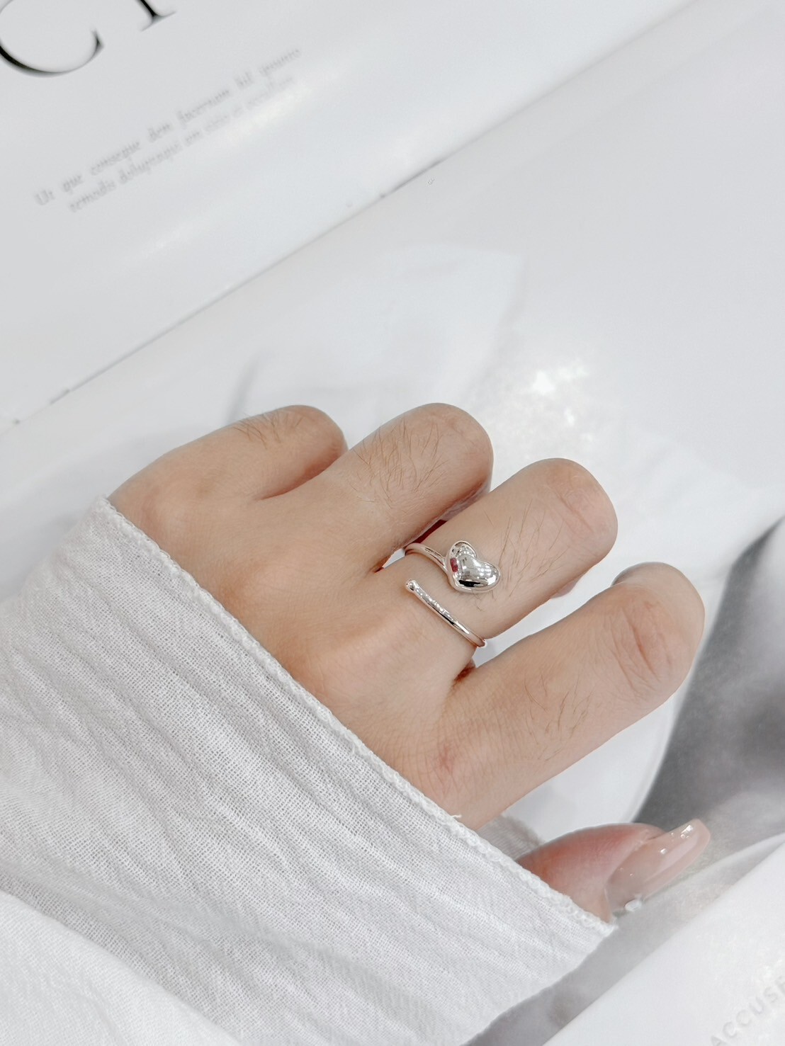 後磅胖愛心純銀戒指